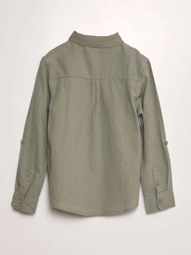 Chemise avec retroussables Vert