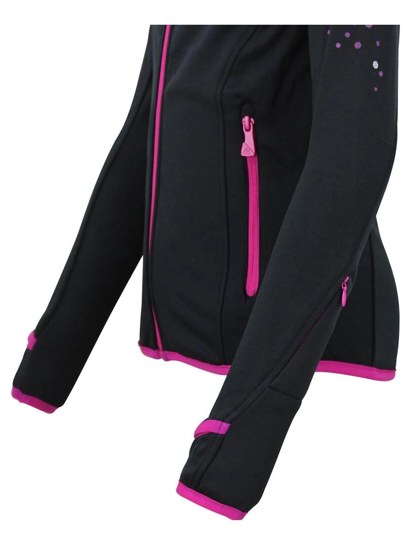 Blouson polarshell fille GACLIMATE   PEAK MOUNTAIN   Noir Noir
