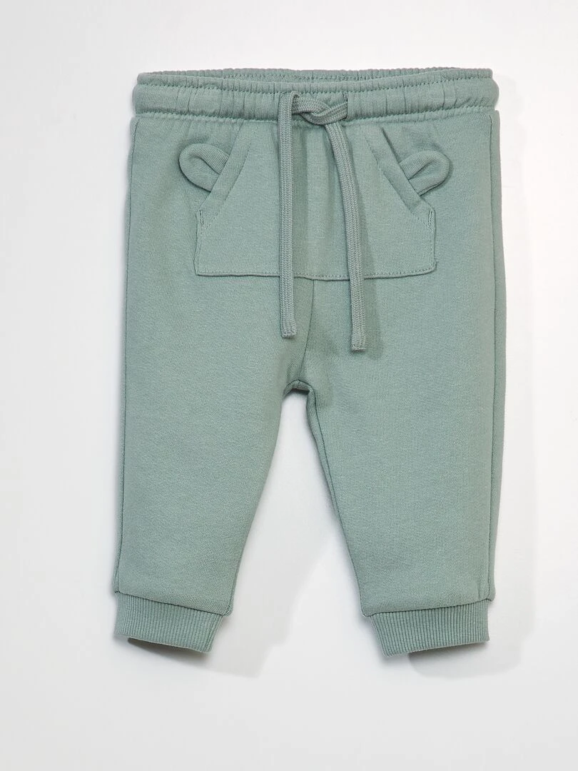 Pantalon jogging avec poche kangourou Vert jade