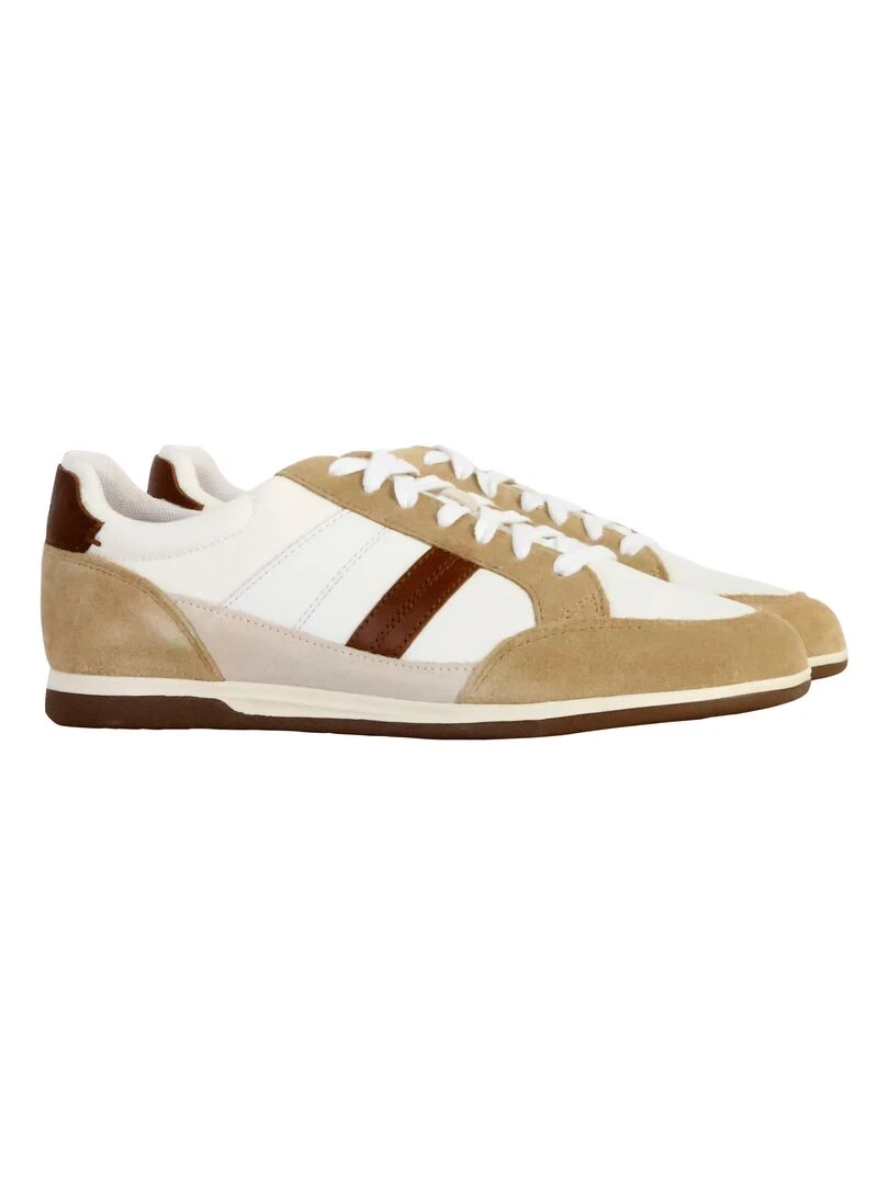 Basket Cuir Geox Renan   Blanc