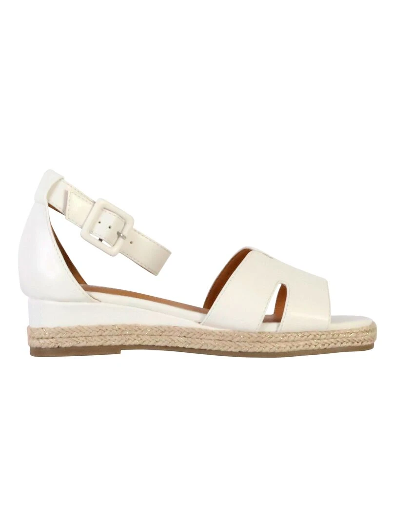 Sandales Compensées à Bride The Divine Factory Blanc