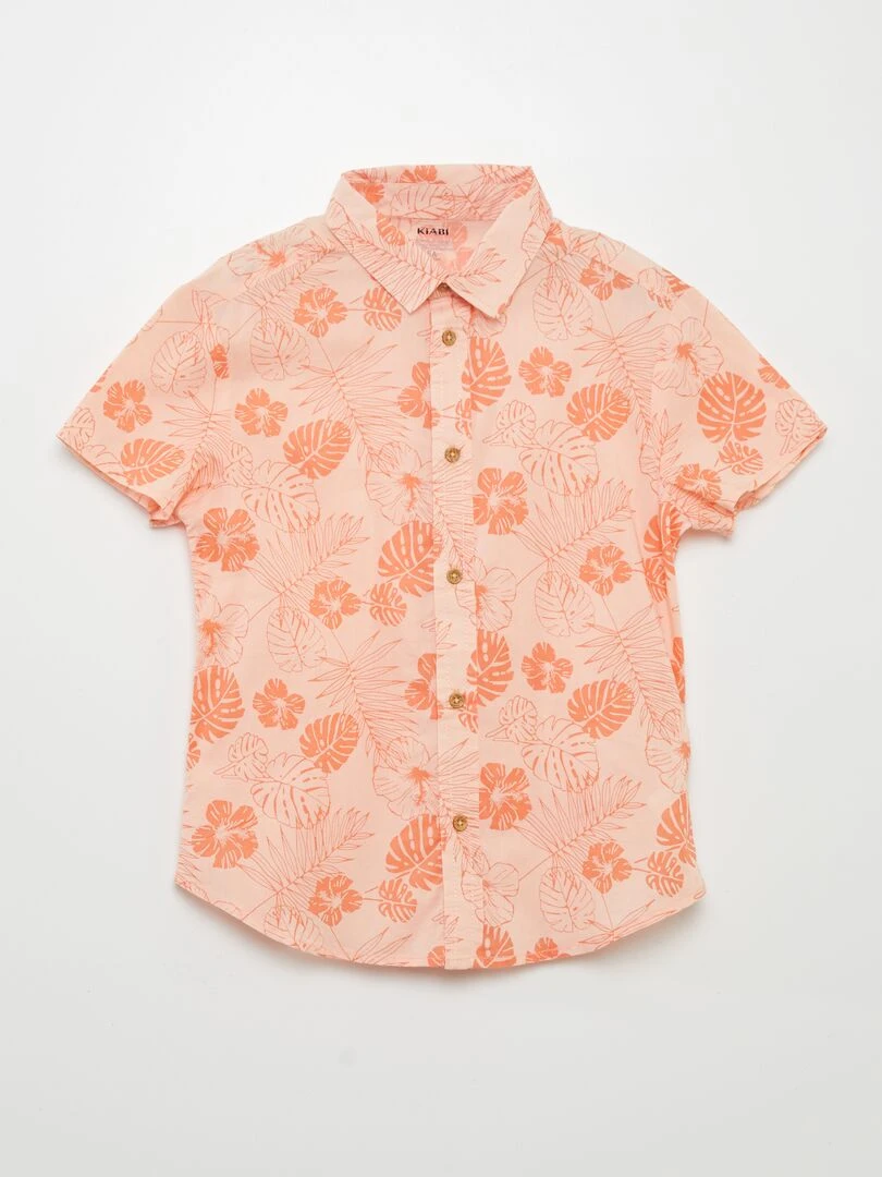 Chemise à manches courtes avec imprimé Orange