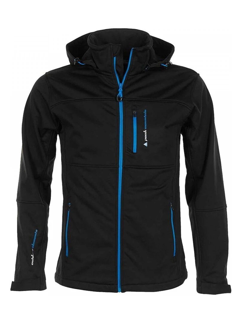 Blouson softshell homme CANNE PEAK MOUNTAIN Noir Bleu