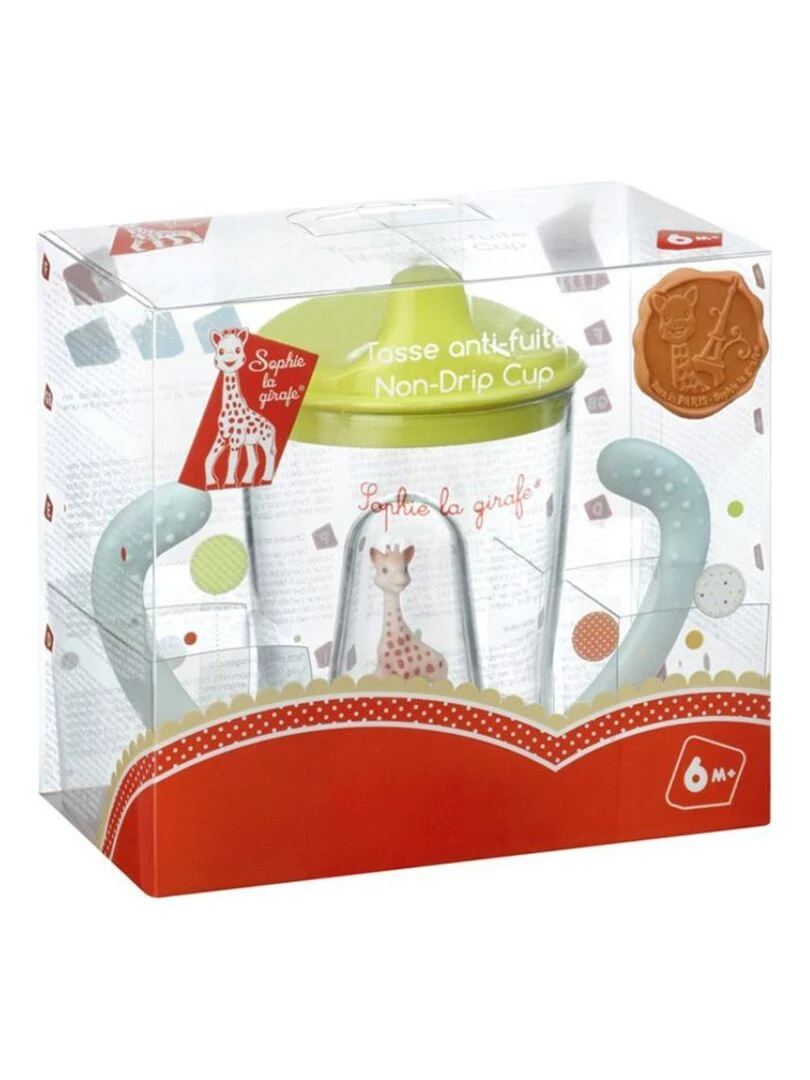 Tasse anti fuite mascotte Sophie la girafe   Vert
