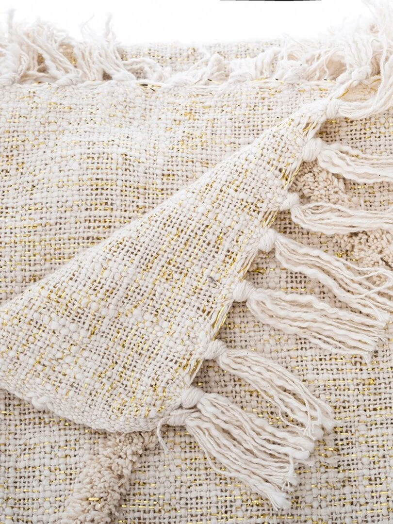 Jeté de lit motif en relief 130x180 cm Shine Beige