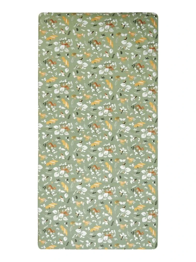 Tinéo Matelas nomade 60x120cm Safari Blanc Vert Blanc