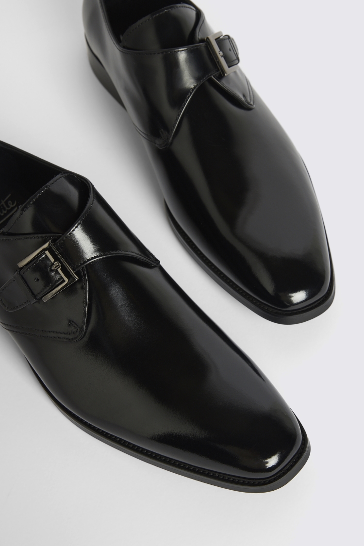 Royal Black Single Monk Shoe   Buy Online at Moss
