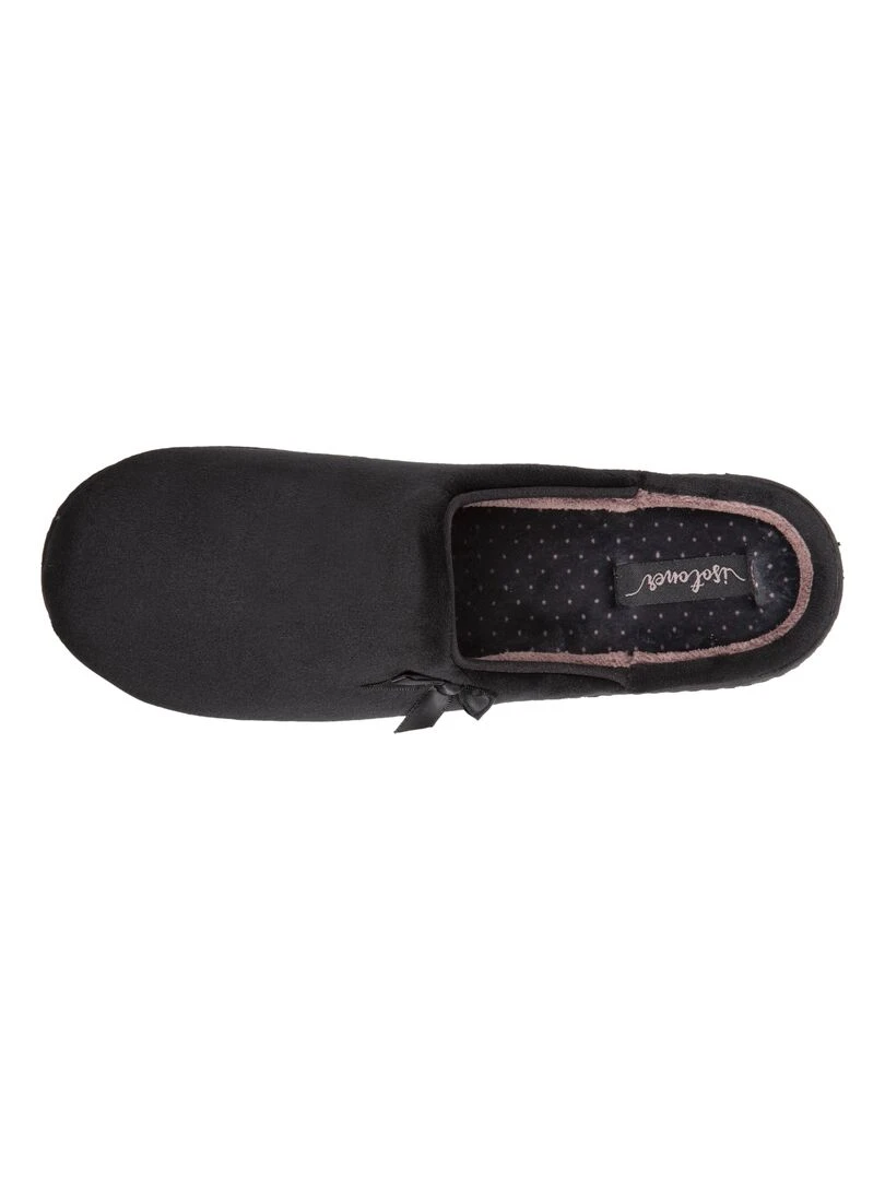 Chaussons mules Femme Noir Pois Noir