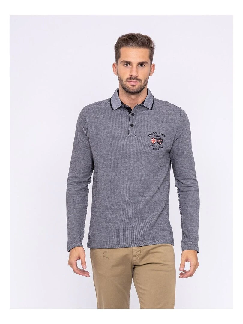 Polo manches longues pur coton POITIER Noir