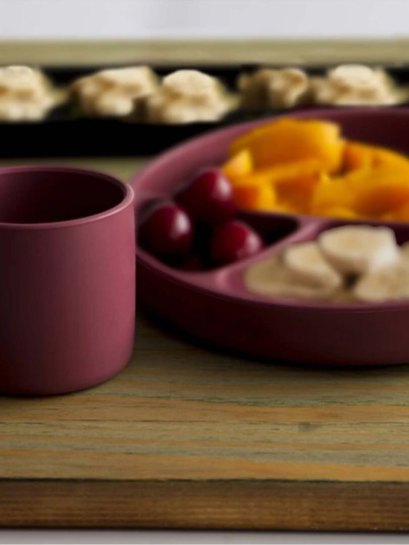 Coffret repas comme un grand  Assiette Cuillère Bavoir   Beige clair
