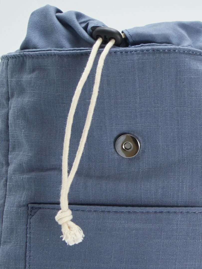 Sac à dos en lin mélangé   Bleu