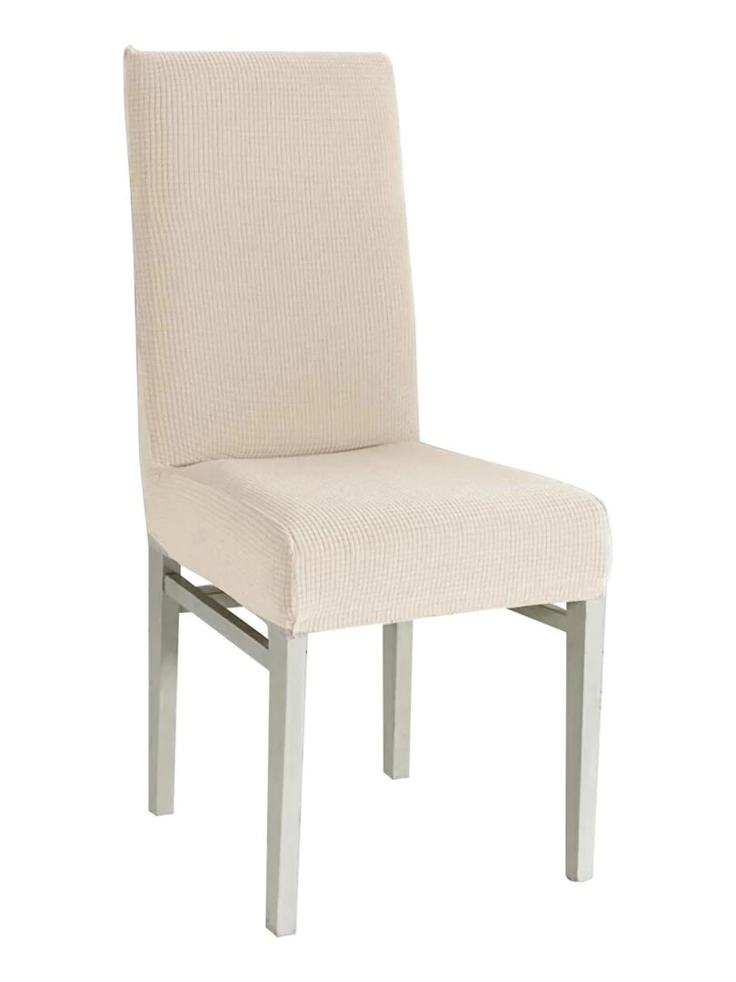 Lot de 6 Housses de chaise extensible Ecru   Ecru