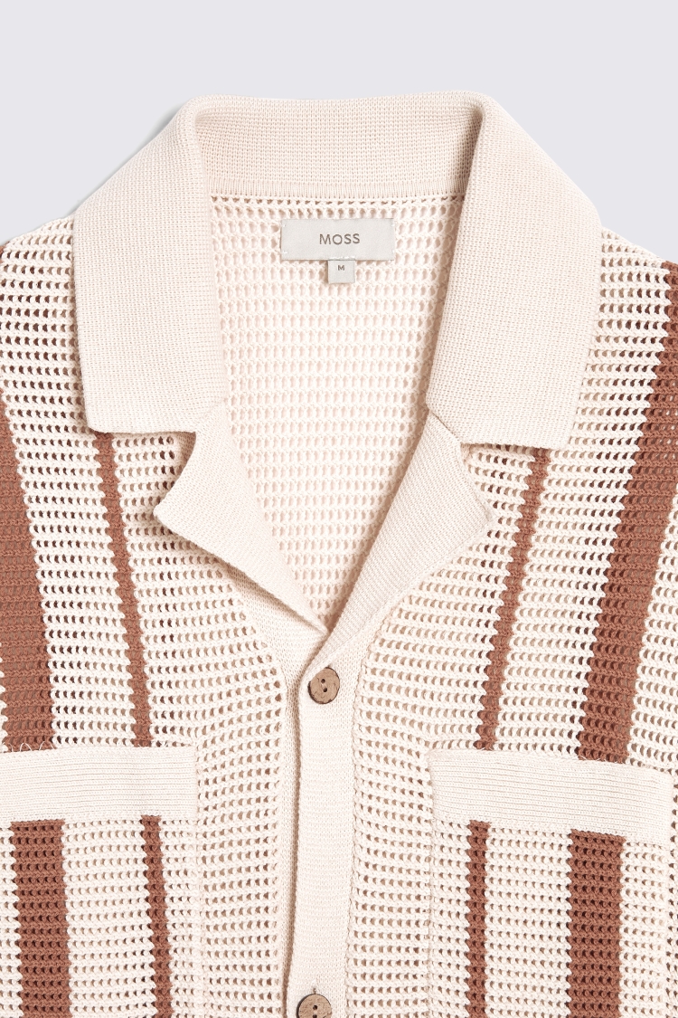 Pink & Green Open Knitted Skipper Polo   Buy Online at Moss