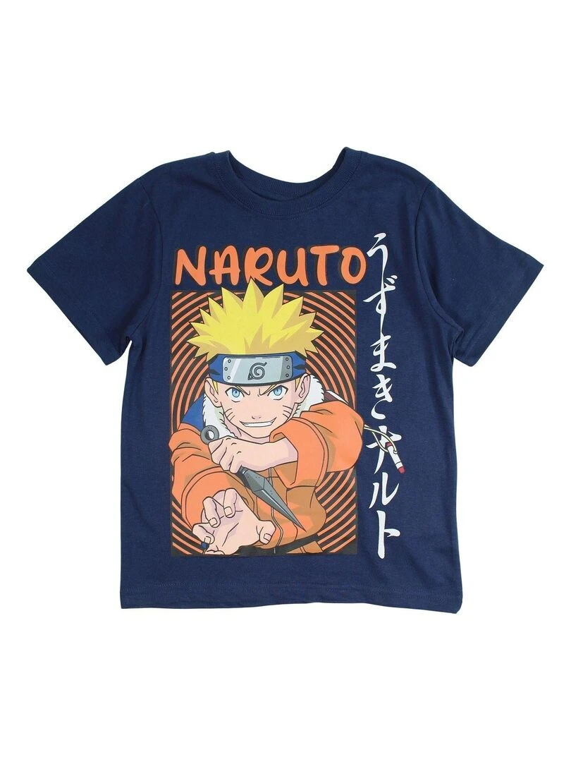 Naruto Ensemble T shirt short garçon Imprimé Naruto Bleu marine