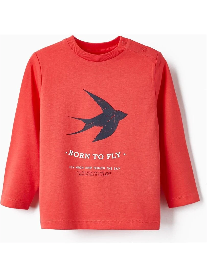 T shirt à manches longues pour bébé garçon 'Born to Fly' manches longues SPRING BEGINS Rose