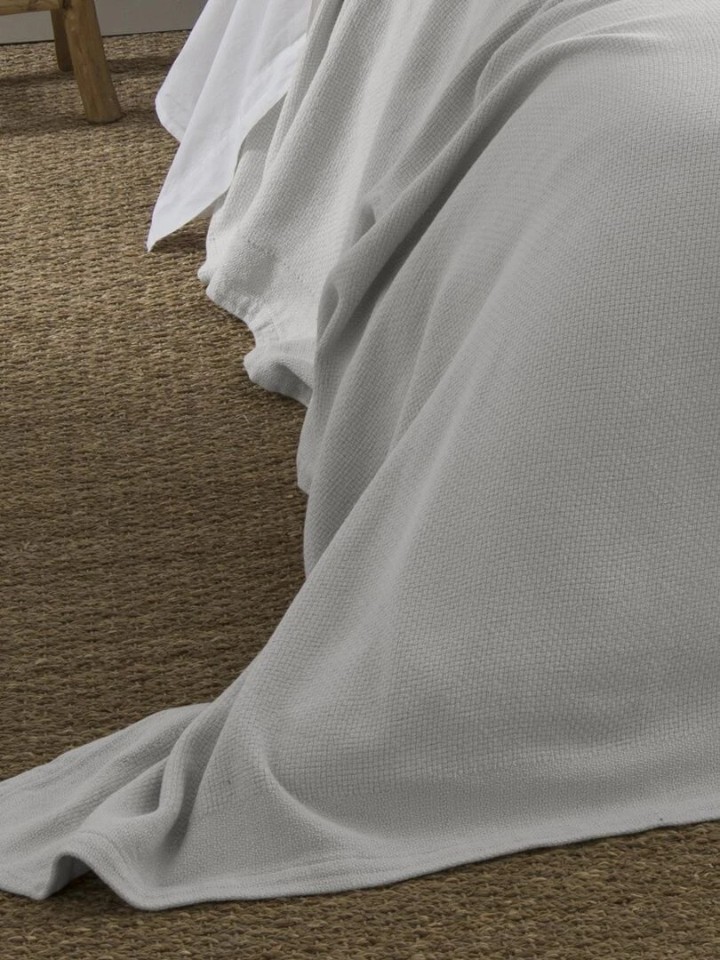 Couverture naturelle en 100% coton recyclé Gris perle