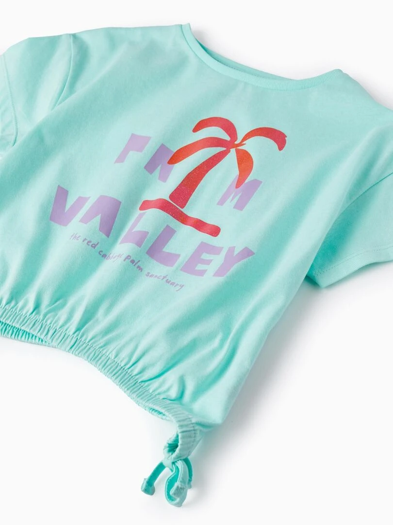 T shirt Court en Coton pour Fille 'Palm Valley' manches courtes EXPLORING AUSTRALIA   Vert clair