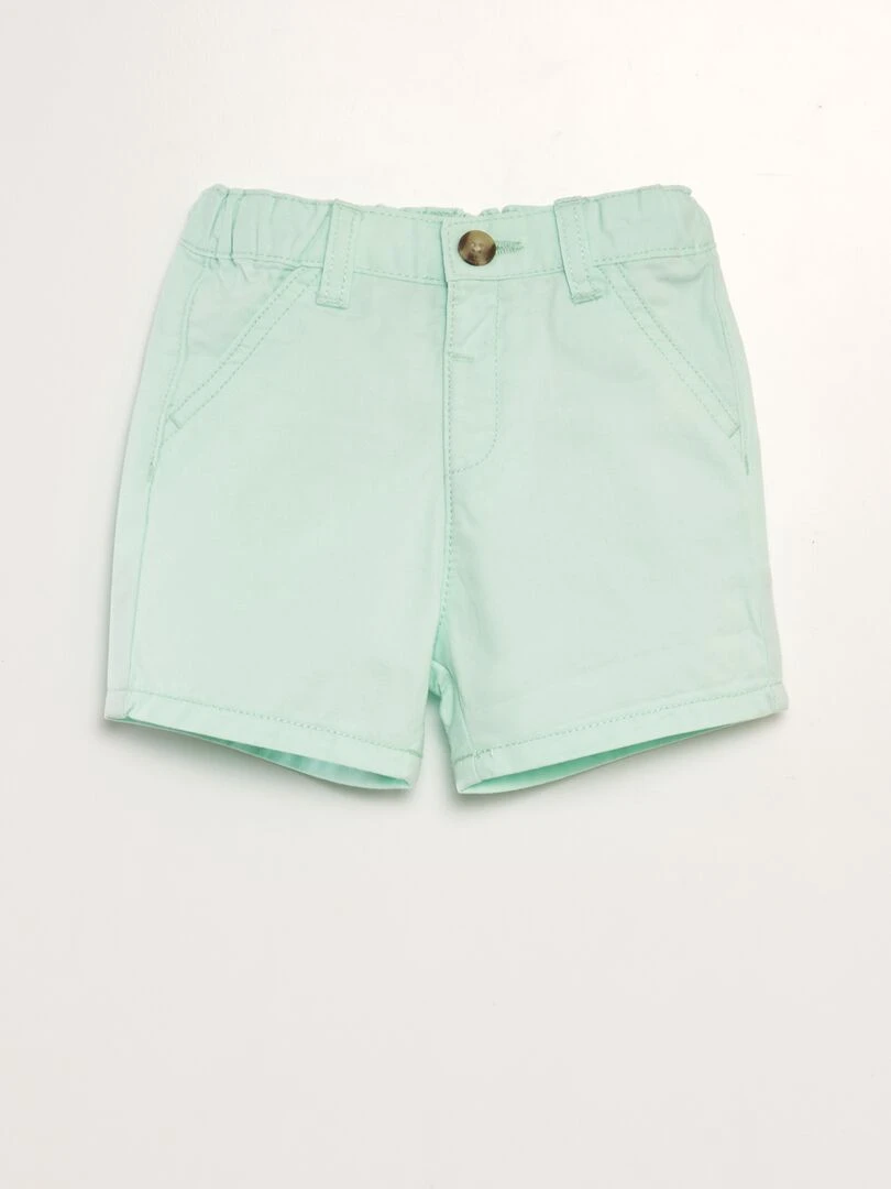 Short chino en twill Vert