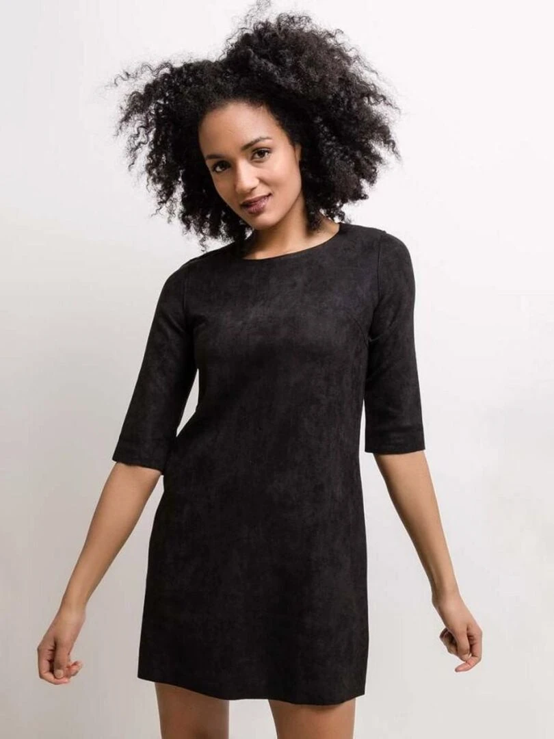 Robe effet daim noire Noir
