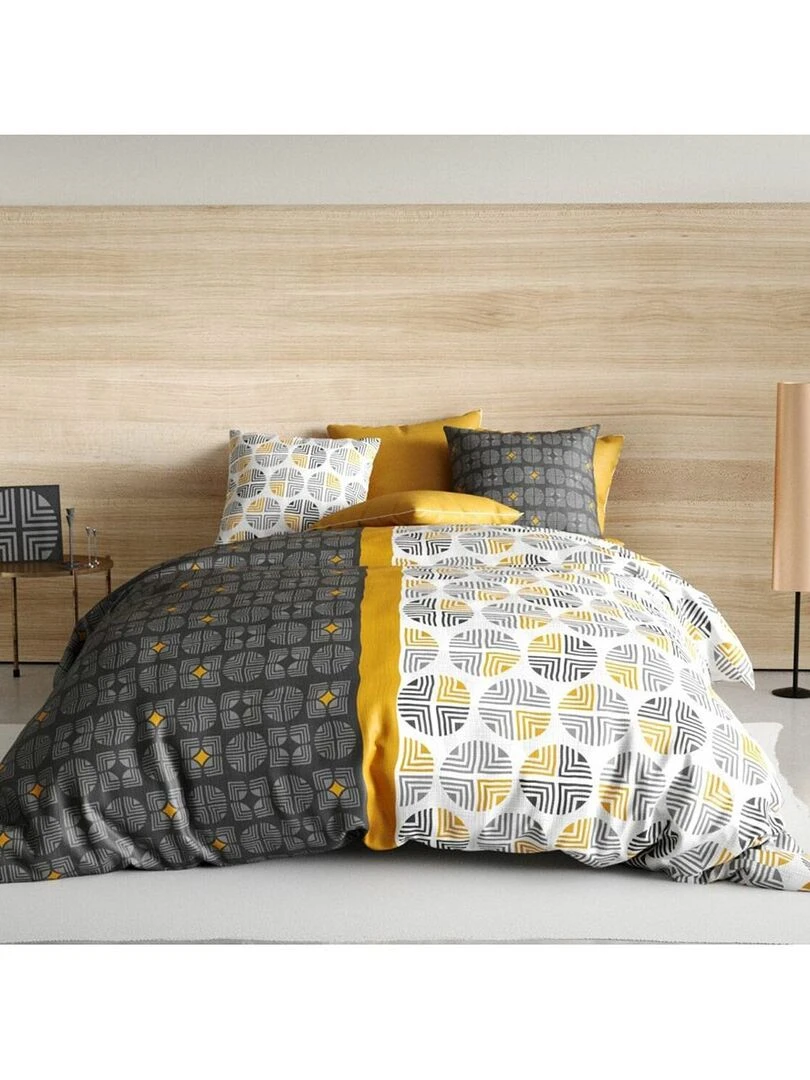 Housse de couette 240x220 Arturo + 2 taies 100% coton 57 fils Bleu