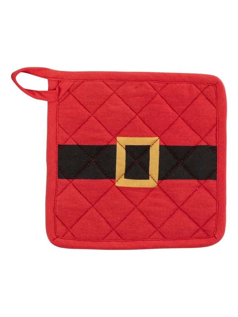 Gant et manique Père Noël rouge coton   Rouge