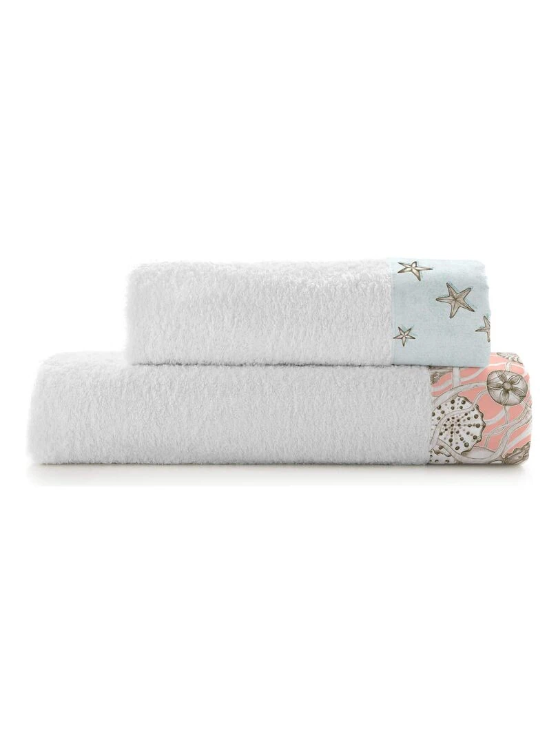 Lot de serviettes Coral reef "Happyfriday" Blanc