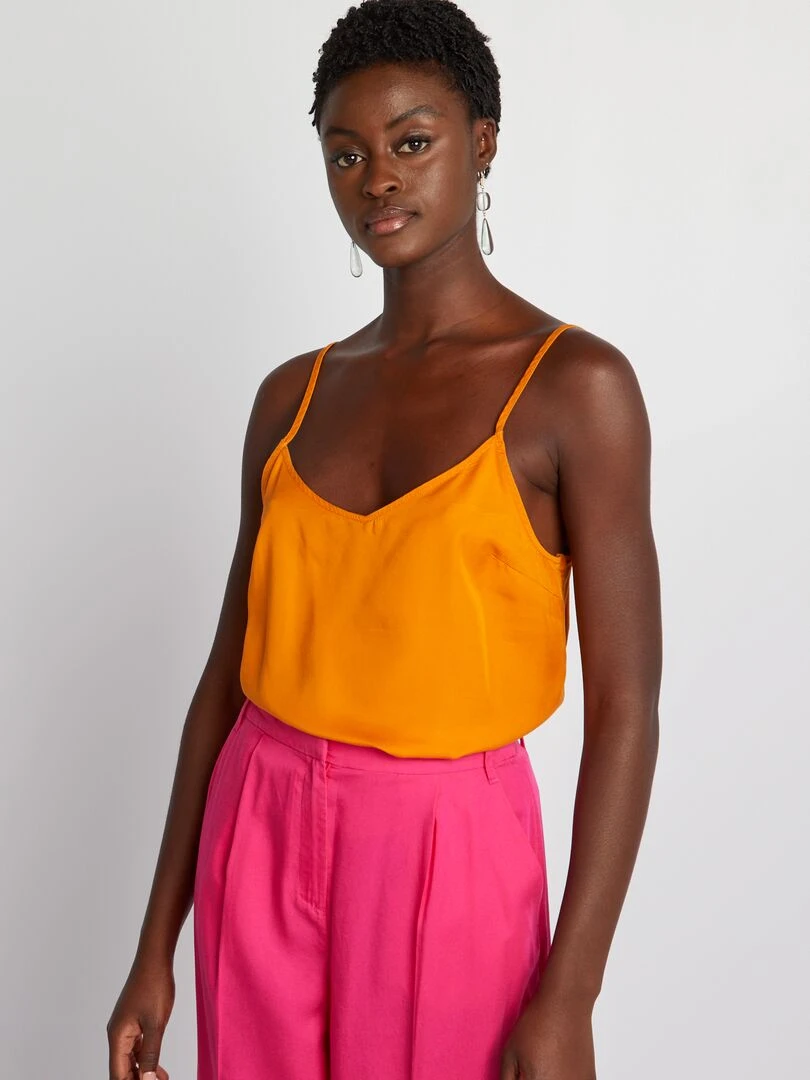 Top à fines bretelles Orange