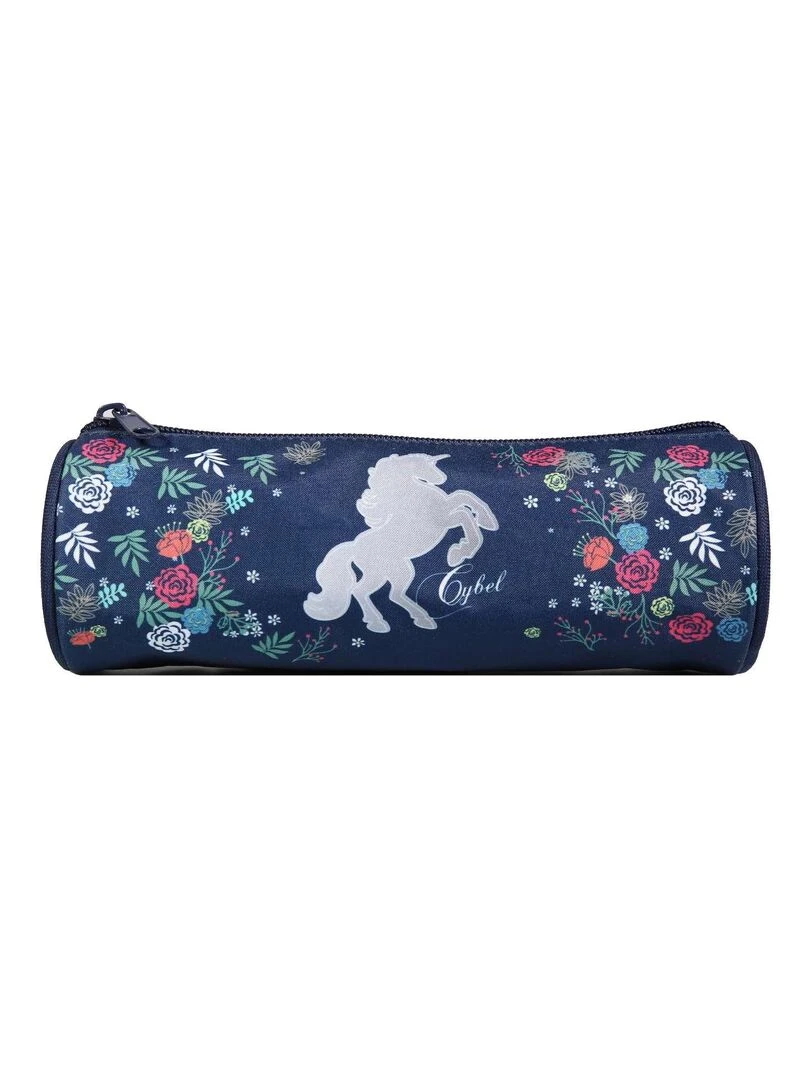 BAGTROTTER Trousse scolaire ronde Cybel Cheval Licorne Bleue Bleu