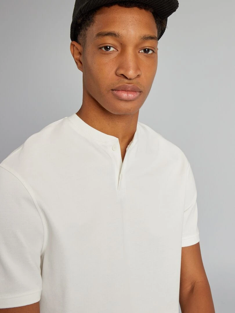 Polo en piqué de coton uni + d'1m90   blanc