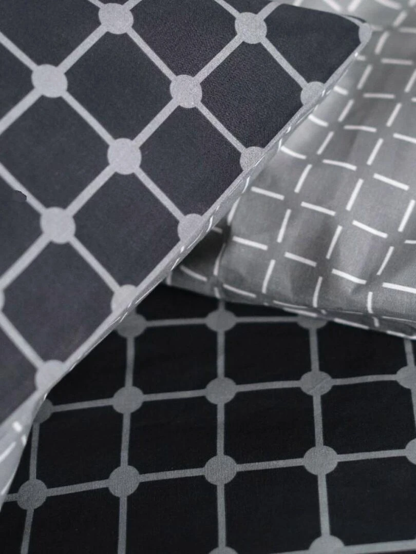 Housse de couette 220x240 Crazy 3.14 + 2 taies Gris