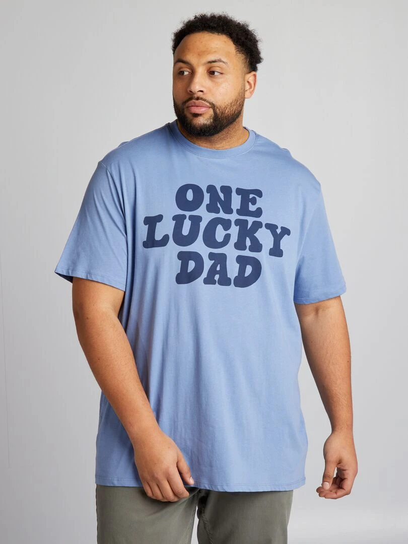 T shirt imprimé manches courtes Bleu