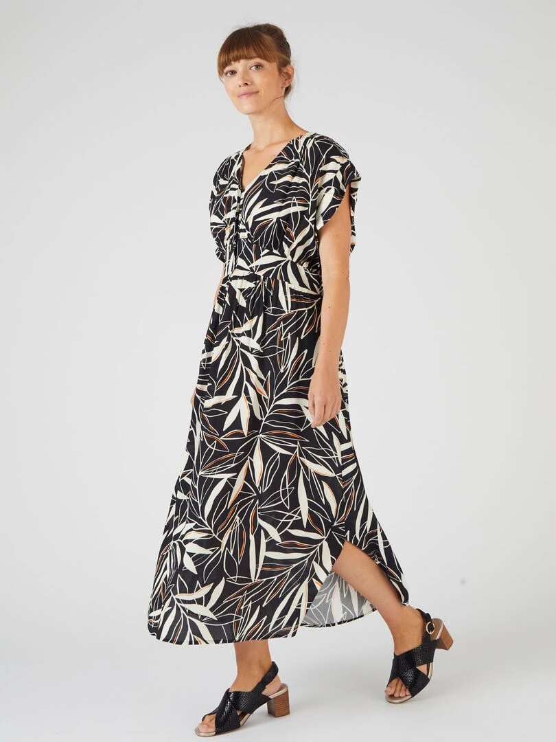 Robe longue fibres viscose Lenzing(TM) EcoVero(TM) Damart Noir