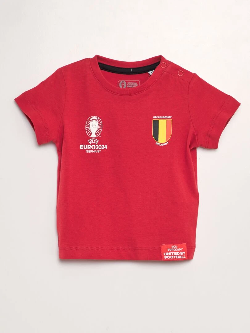 T shirt en coton EURO 2024 Rouge 'Belgique'