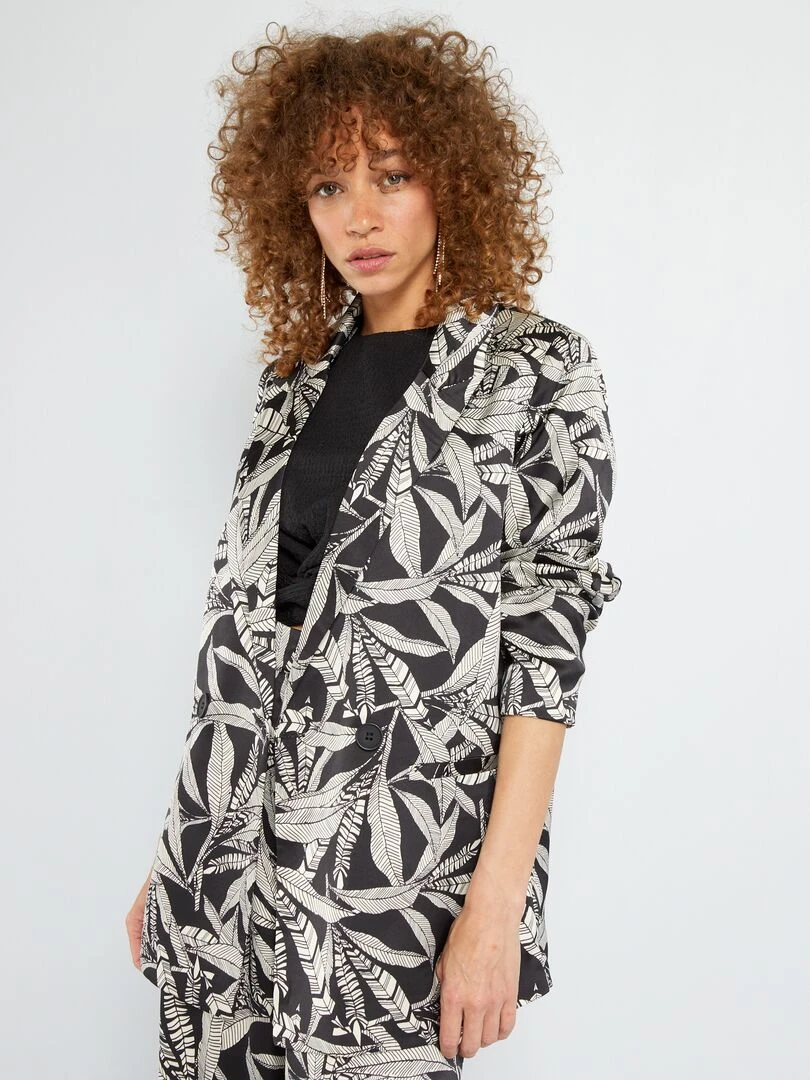 Veste tailleur satinée Noir