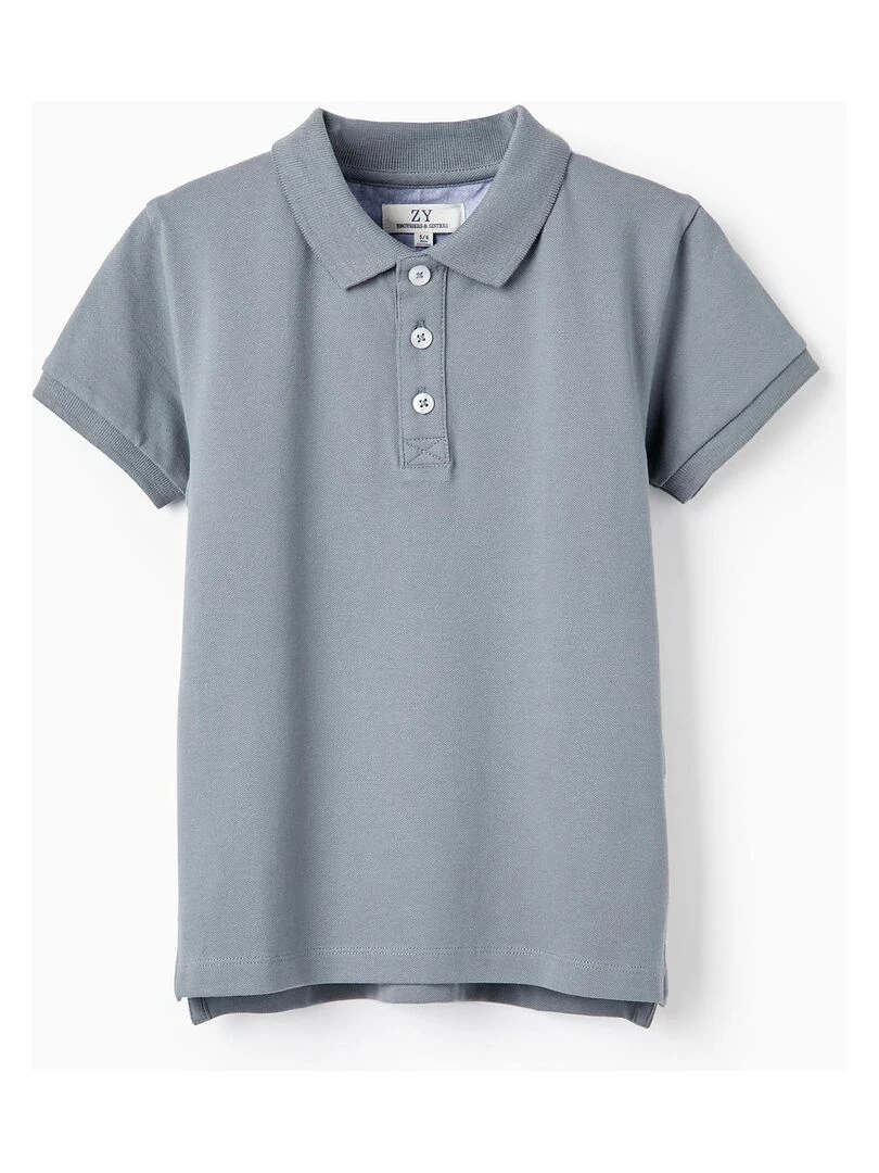Polo à manches courtes en piqué de coton pour garçon 'B&S' manches courtes Bleu