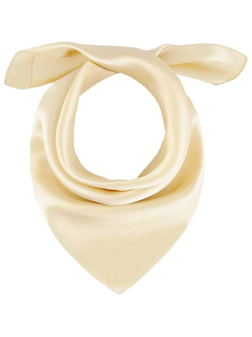 Carré de soie Piccolo uni Blanc cassé