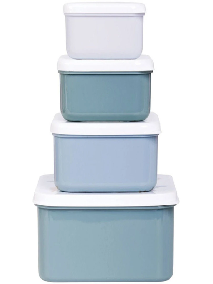 Lot de 4 boîtes à goûter Océan   Bleu
