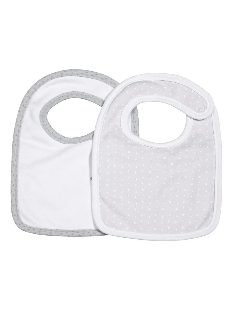 Bavoirs lot de 2 en coton SAUTHON Gris