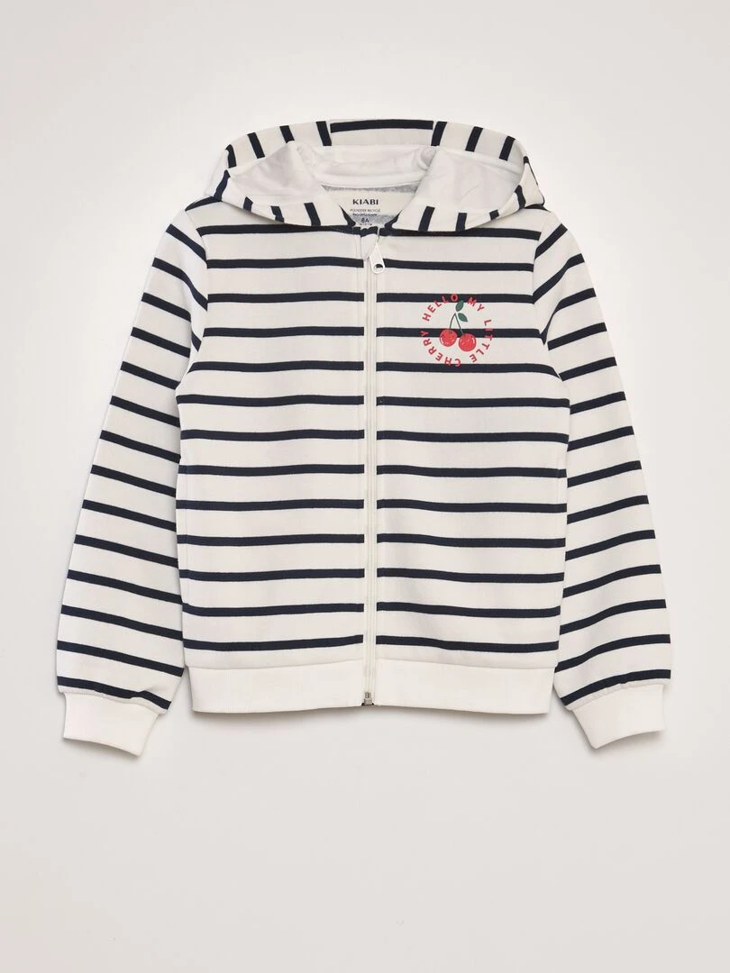 Sweat à capuche à motifs Blanc/noir