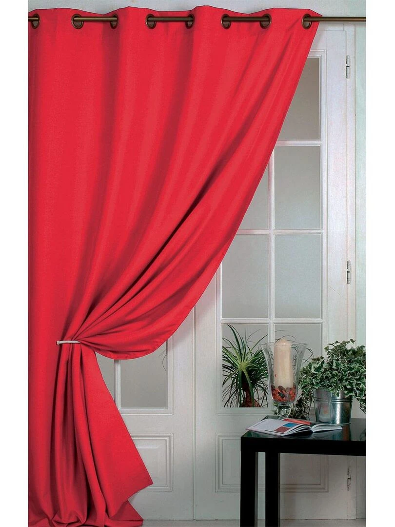 Rideau occultant isolant envers gratté molletonné Rouge brique