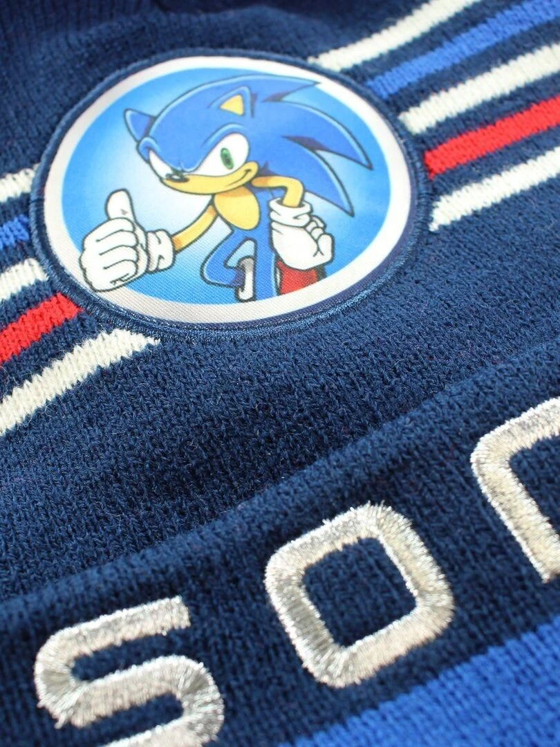 Sonic   Bonnet gant garçon Imprimé Sonic   Bleu marine