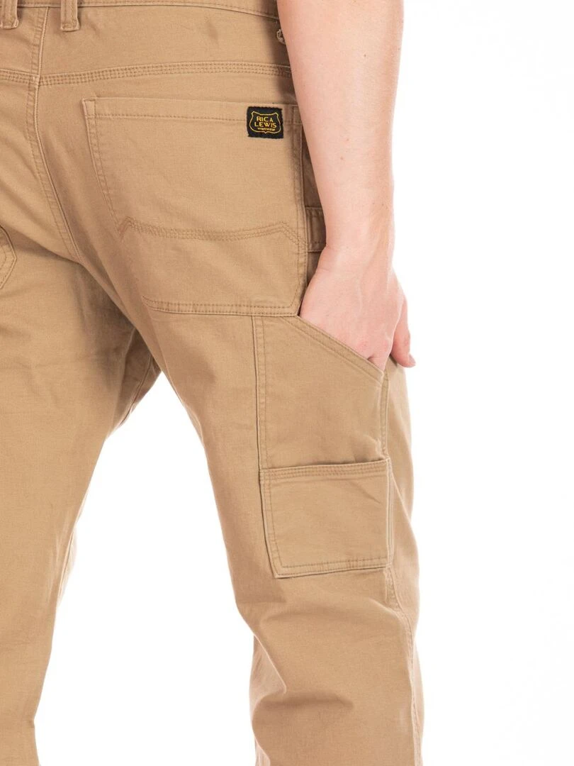 Pantalon de travail coupe charpentier stretch CARP 'Rica Lewis'   Beige