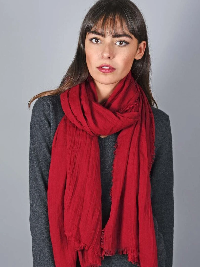 Chèche Froissé Touch Rouge foncé