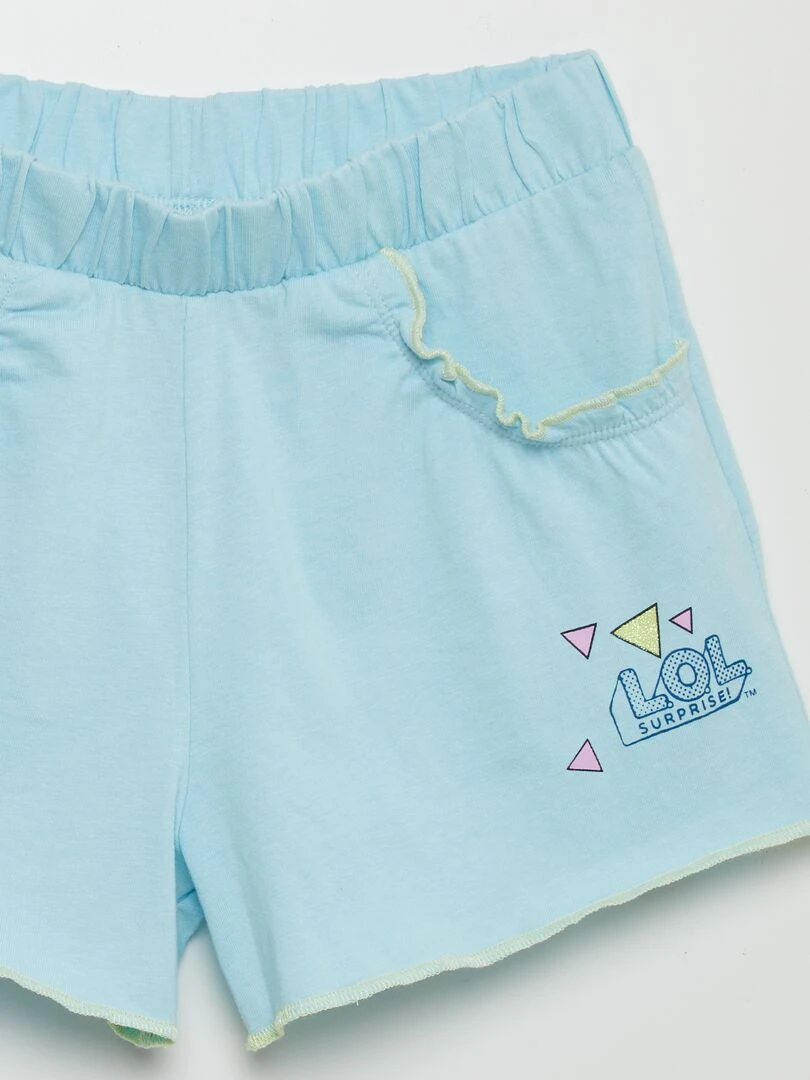 Ensemble t shirt + short 'Lol'   2 pièces   Jaune