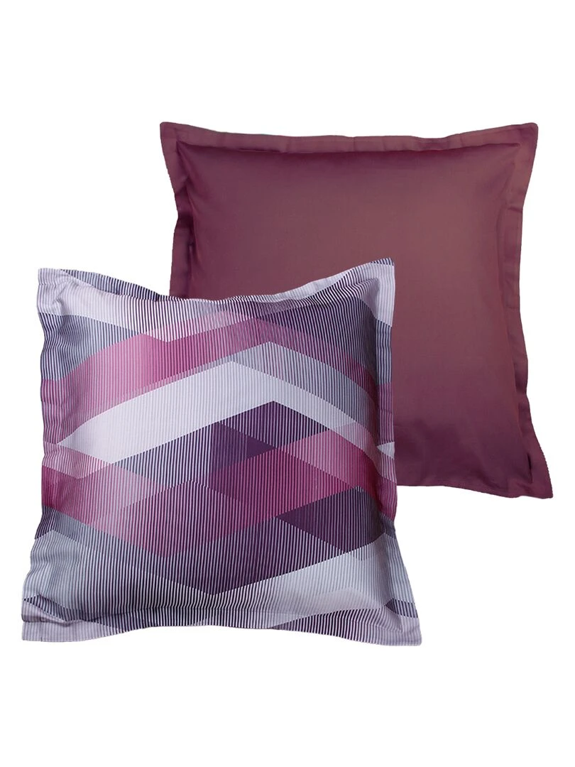 Lot de 2 Taies d'oreiller 50x70 cm satin de coton   Mauve