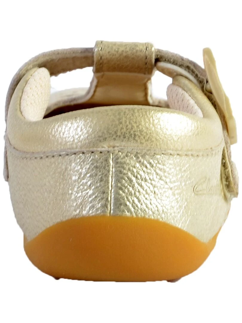 Basket Cuir Clarks Enfant Roamer Star   Doré/or