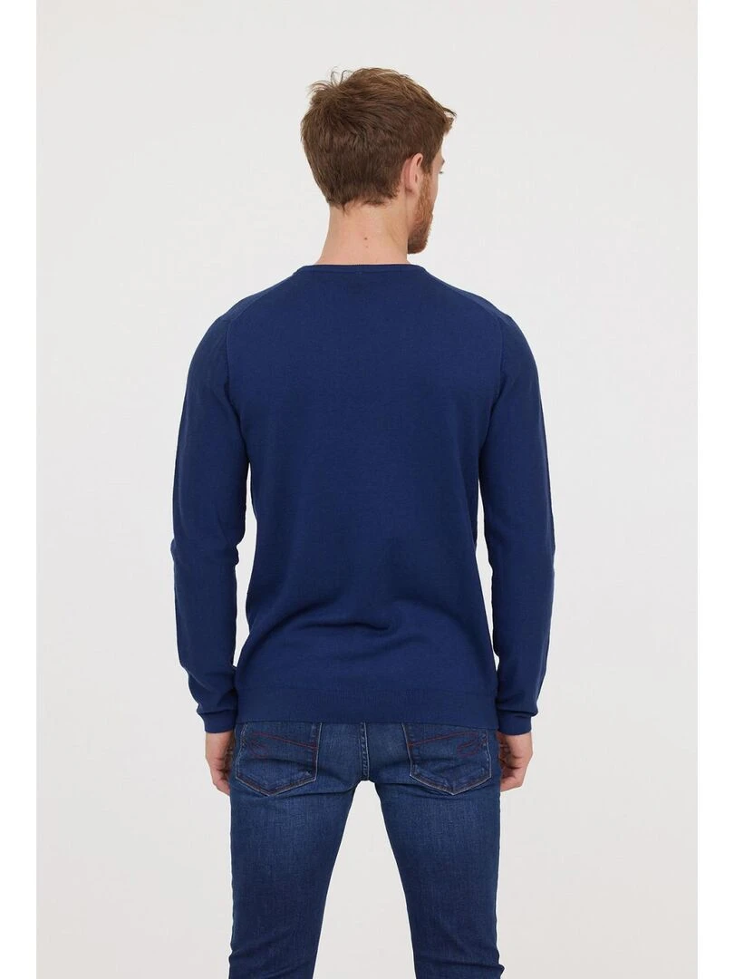 Lee Cooper   Pull manches longues coton regular CORIL   Bleu marine
