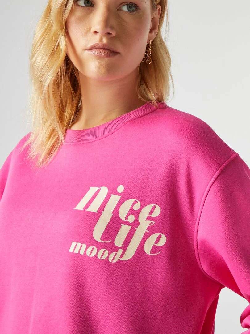 Sweat imprimé   Rose