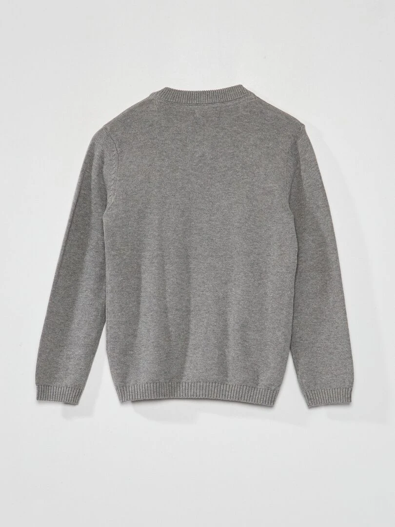 Gilet zippé en maille Gris