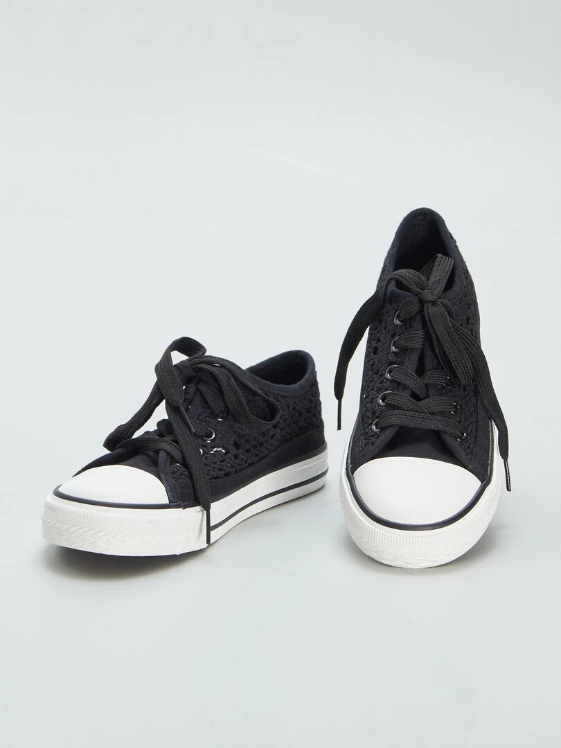 Baskets en toile ajourées   Noir